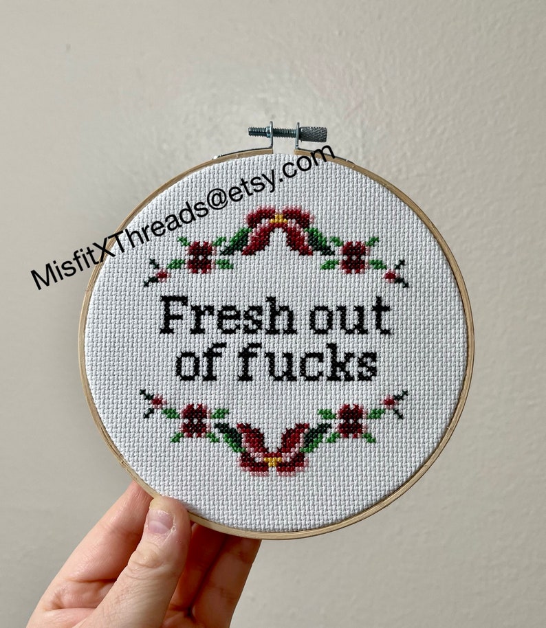 Fresh Out Of F-cks FINISHED Cross Stitch image 2