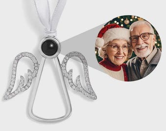 Personalized Angel Photo Ornament Custom Projection Ornaments Christmas Gifts for Grandparents