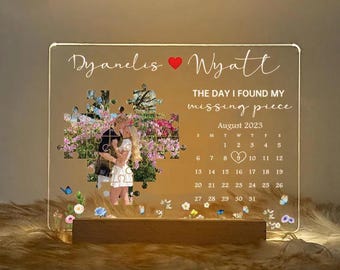 Personalized Puzzle Photo Frame: Custom Couple LED Light, Missing Piece Gift