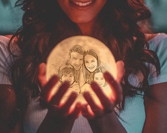Custom Photo Moon Lamp – 3D Printed Personalized Lunar Light