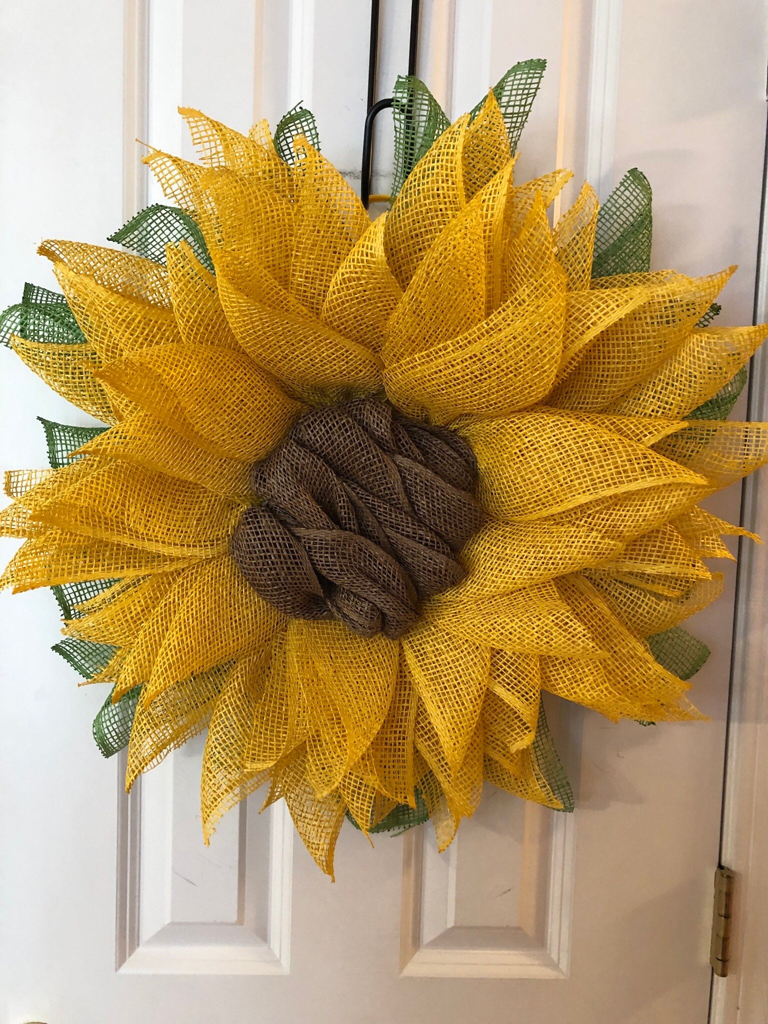 Pointed Yellow Sunflower Fall Flower Wreath Burlap Flower | Etsy