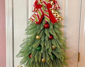 Christmas tree wreath, small size tree, Christmas tree decor, holiday wreath