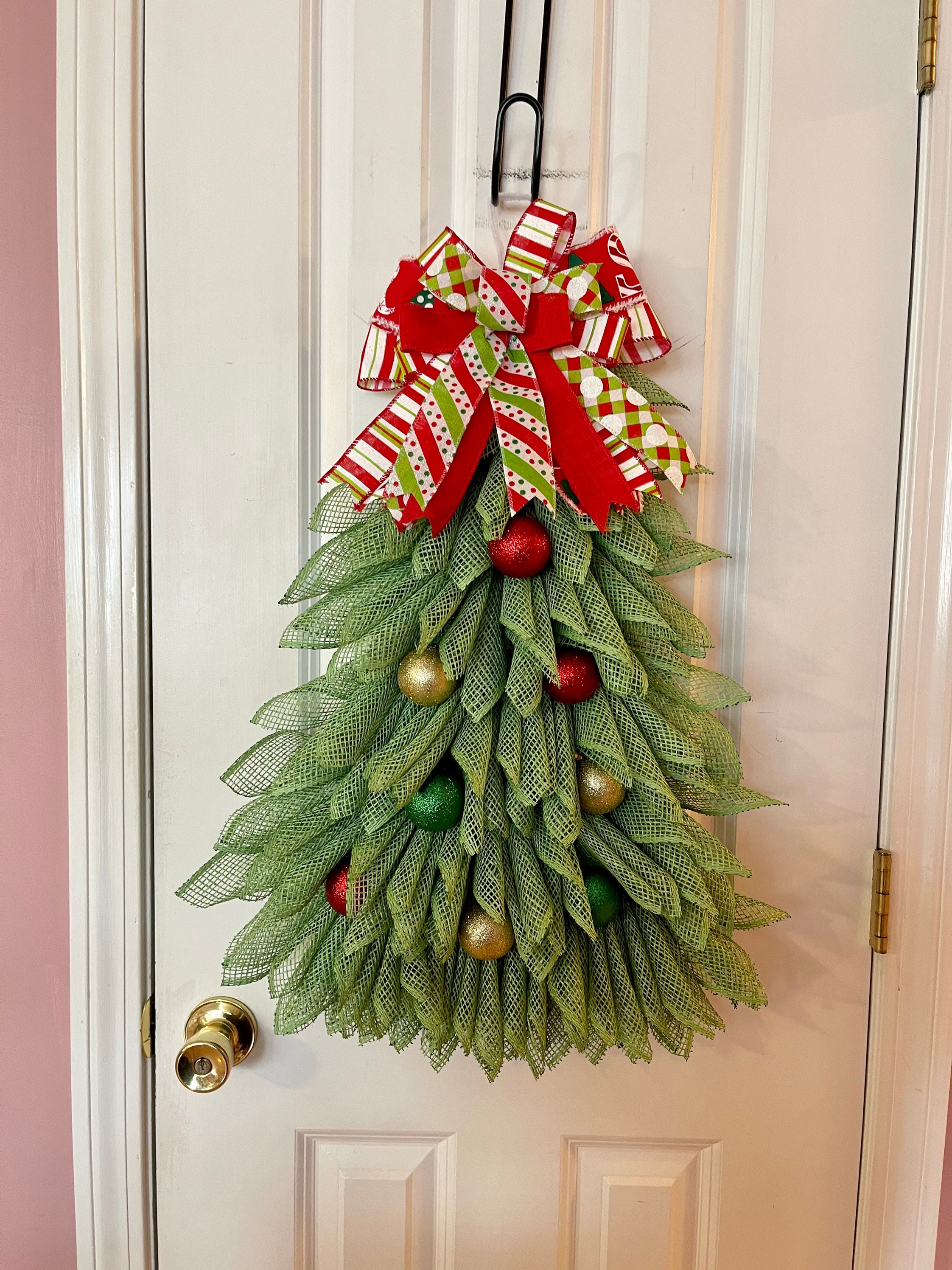 Burlap christmas tree wreath Clearance