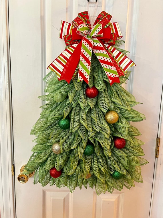 Burlap christmas tree wreath Clearance