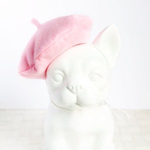 Pink Petit Beret - Pet Petite Beret Hat, Cat Beret Hat, Dog Beret Hat, Pet Photo Prop, Personalized Name Beret Birthday Holiday Hat Gift
