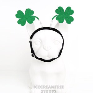 Green Clover Pet Headband, Lucky Charm Shamrock Pet Head Bands Photo Prop, Dog & Cat Accessories, St. Patrick&#39;s Day Gift