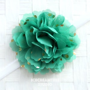 Green Jumbo Gold Foil Dot Bloom Flower Collar Slide On, Flower Collar Accessories, Corsage Accessories, Collar Add On, Collar Flower
