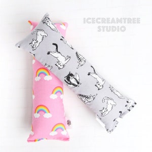 Yoga Cat / Pink Rainbow Large Catnip Kitty Kicker, Catnip Pillow Toy, Cat Toy, Catnip Toy, XL Long Cushion Pillow