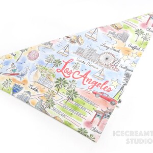 Los Angeles LA Bandana - Tie on Classic Pet Bandana Bufanda, Bufanda de moda, Perro Bandana Bufanda, Gato Bandana Bufanda, Nombre personalizado Bandana