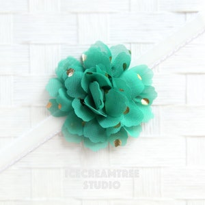 Green Little Gold Foil Dot Bloom Flower Collar Slide On, Flower Collar Accessories, Corsage Accessories, Collar Add On, Collar Flower