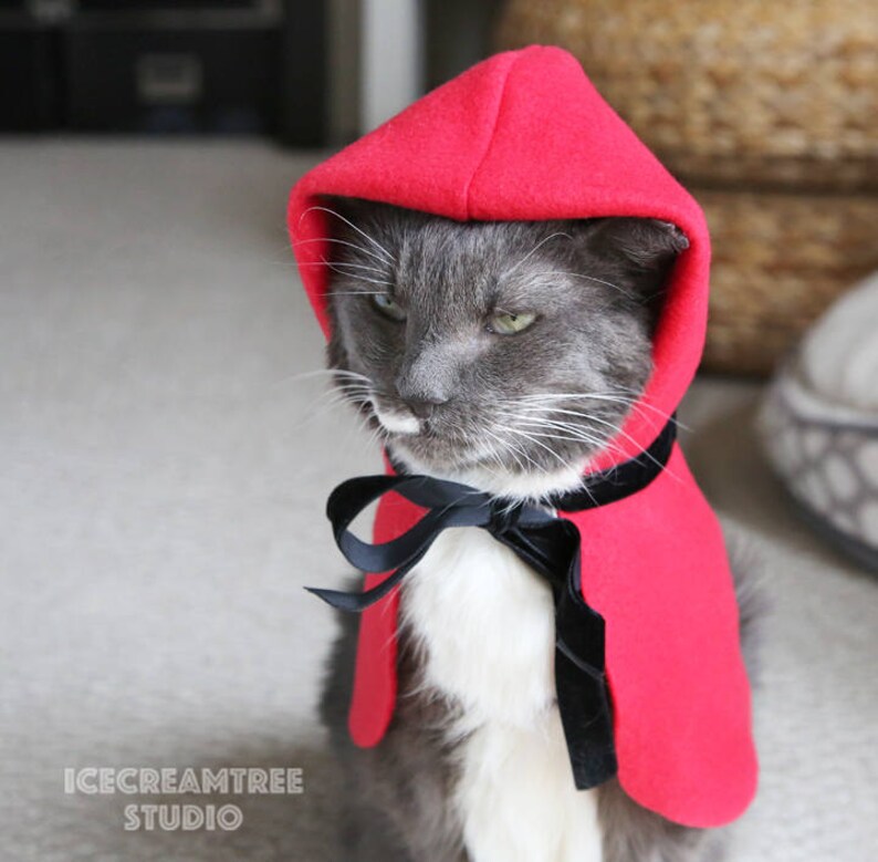 Dog Hood Cape Pet Fashion Cape Icecreamtree Studio Little Red Riding Hood Cat Hood Cape Pet Hooded Cape