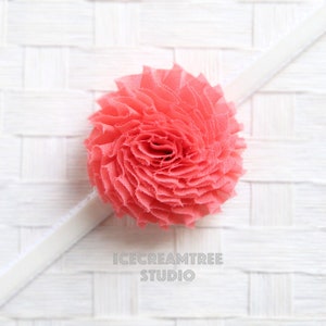 Coral Shabby Bloom Flower Collar Slide On, Flower Collar Accessories, Corsage Accessories, Collar Add On, Collar Flower