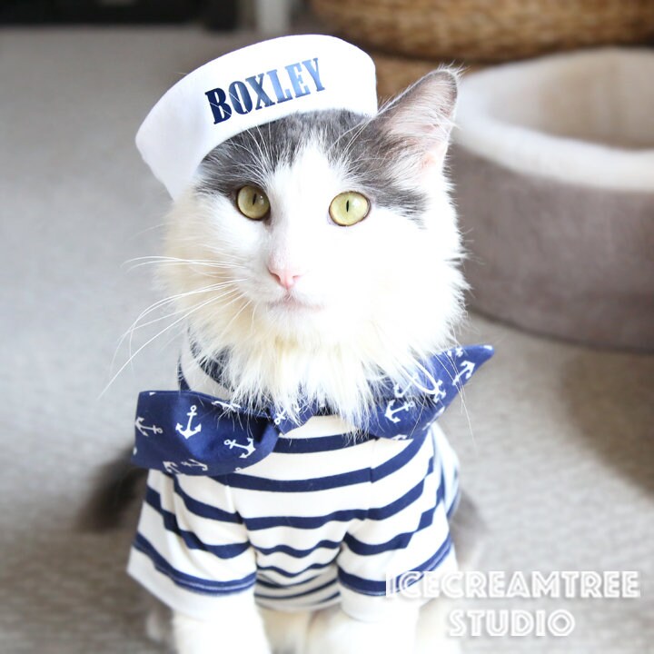 Custom Sailor Hat Pet Petite Sailor Hat Cat Sailor Hat Dog Etsy