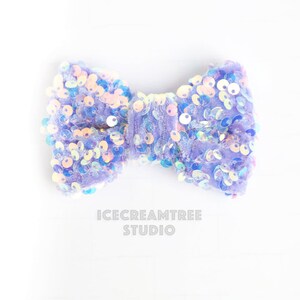 Lavender Sequin Bow - Bow Collar Slide On, Dog Collar Bow Accessories, Cat Collar Bow Accessories, Collar Add On Bowtie