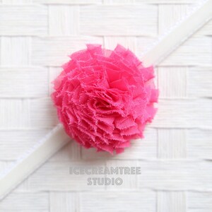 Hot Pink Shabby Bloom Flower Collar Slide On, Flower Collar Accessories, Corsage Accessories, Collar Add On, Collar Flower