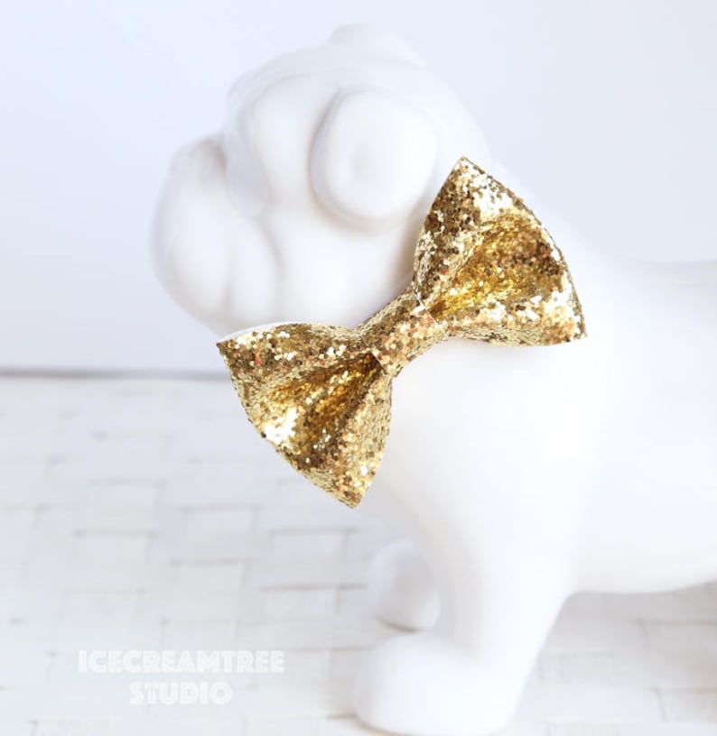 sparkly gold bow tie