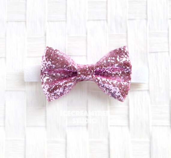 sparkly pink bow tie