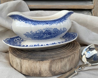 Saucière Villeroy - Boch,Burgenland,bleu et blanche ,shabby chic,maison de campagne,villeroy,villeroy et boch,saucière,blue and white,bleu,