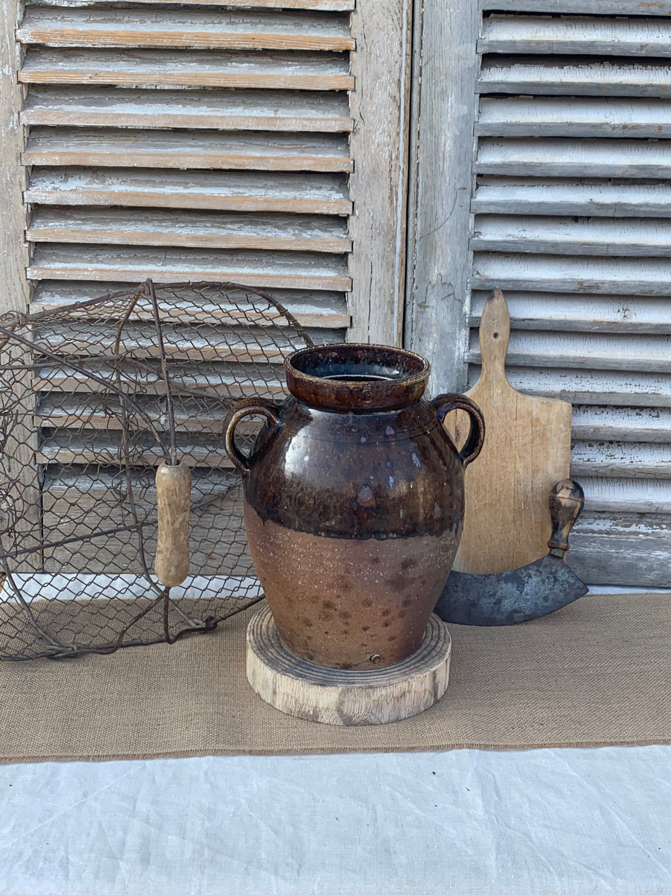 Vinaigrier en Grès, Pot Glazed Stoneware Confit, Saloir, Grès, Cruche Grés, Sandstone, Stoneware Vas