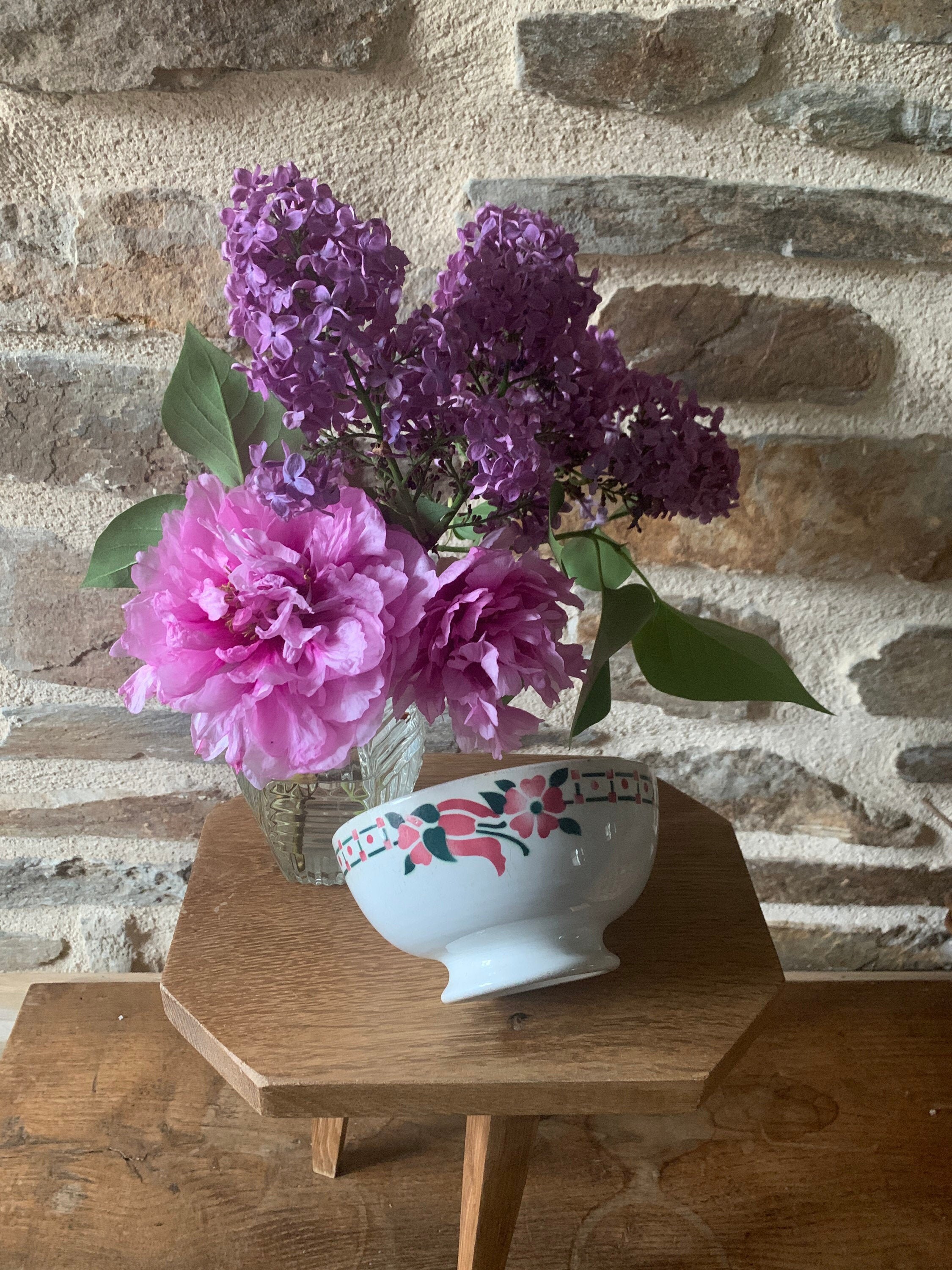 Bol Ancien Saint Amand Au Décor de Fleurs, Old Bowl, French Bowl, Campagne Chic, Cup, Grandmother's 