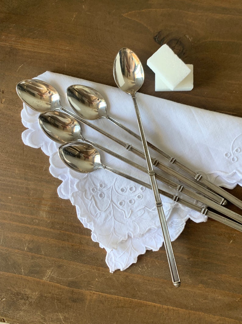5 Silverplated Mazagran Cup Spoons, 5 Silverplated Mazagran Coffee