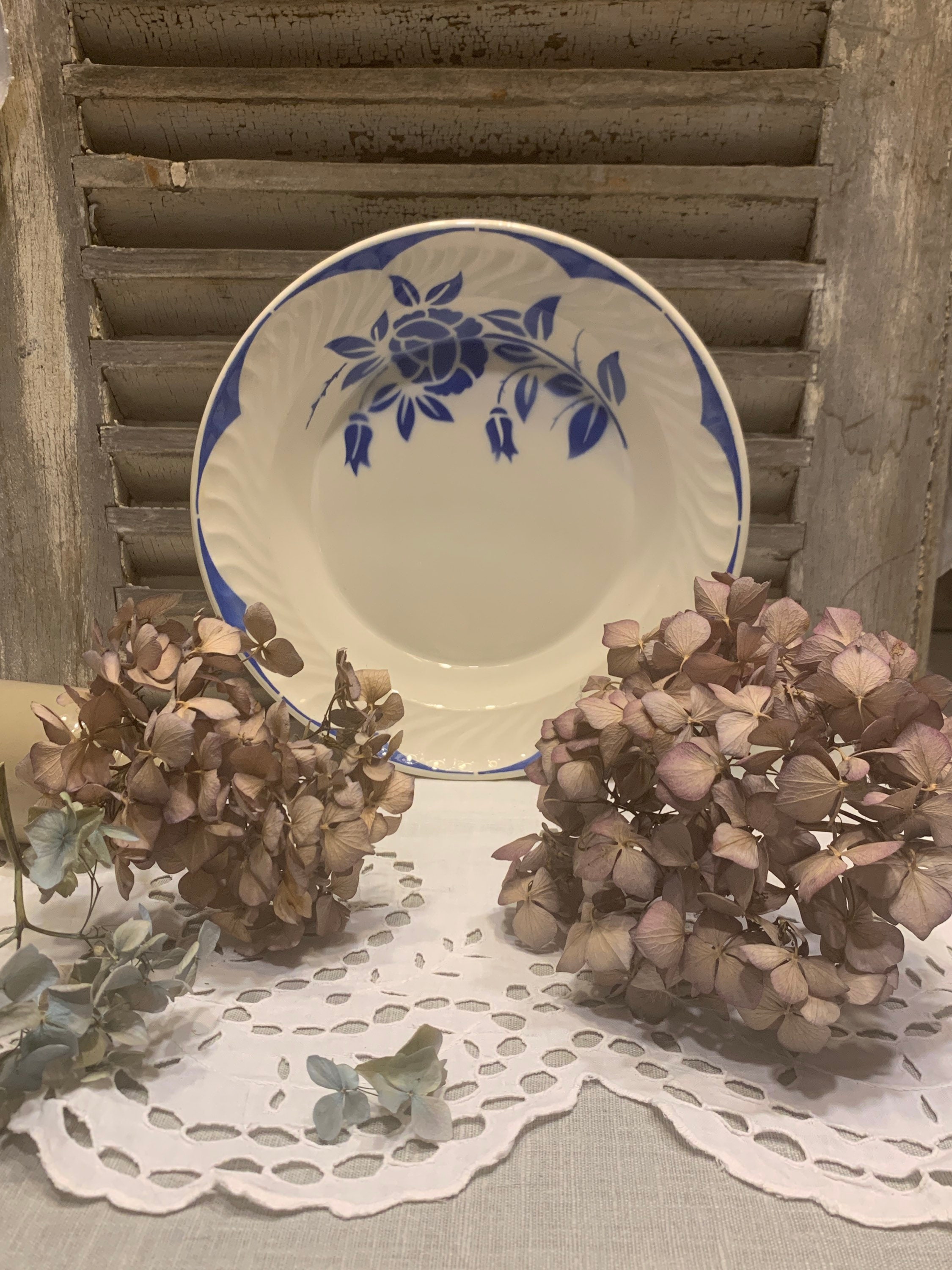 Plat Rond Digoin Modèle Corsica , Digoin , Faience Fleurie , Plat , Dis , Deep Dish , Art de La Tabl