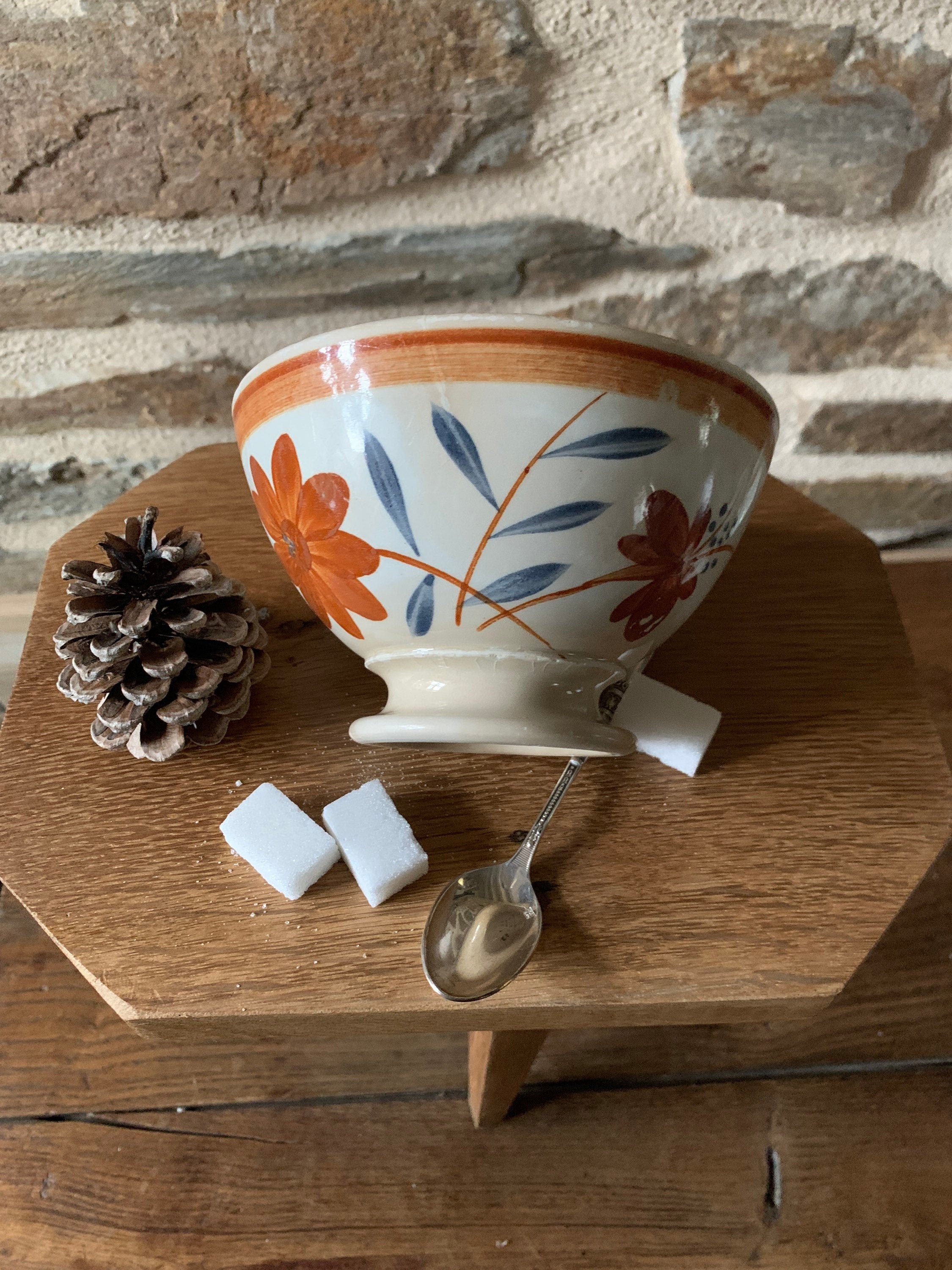 Bol Ancien Gien Modèle Ginette, Old Bowl, French Bowl, Campagne Chic, Gien, Faience Given, Bowl, Gra