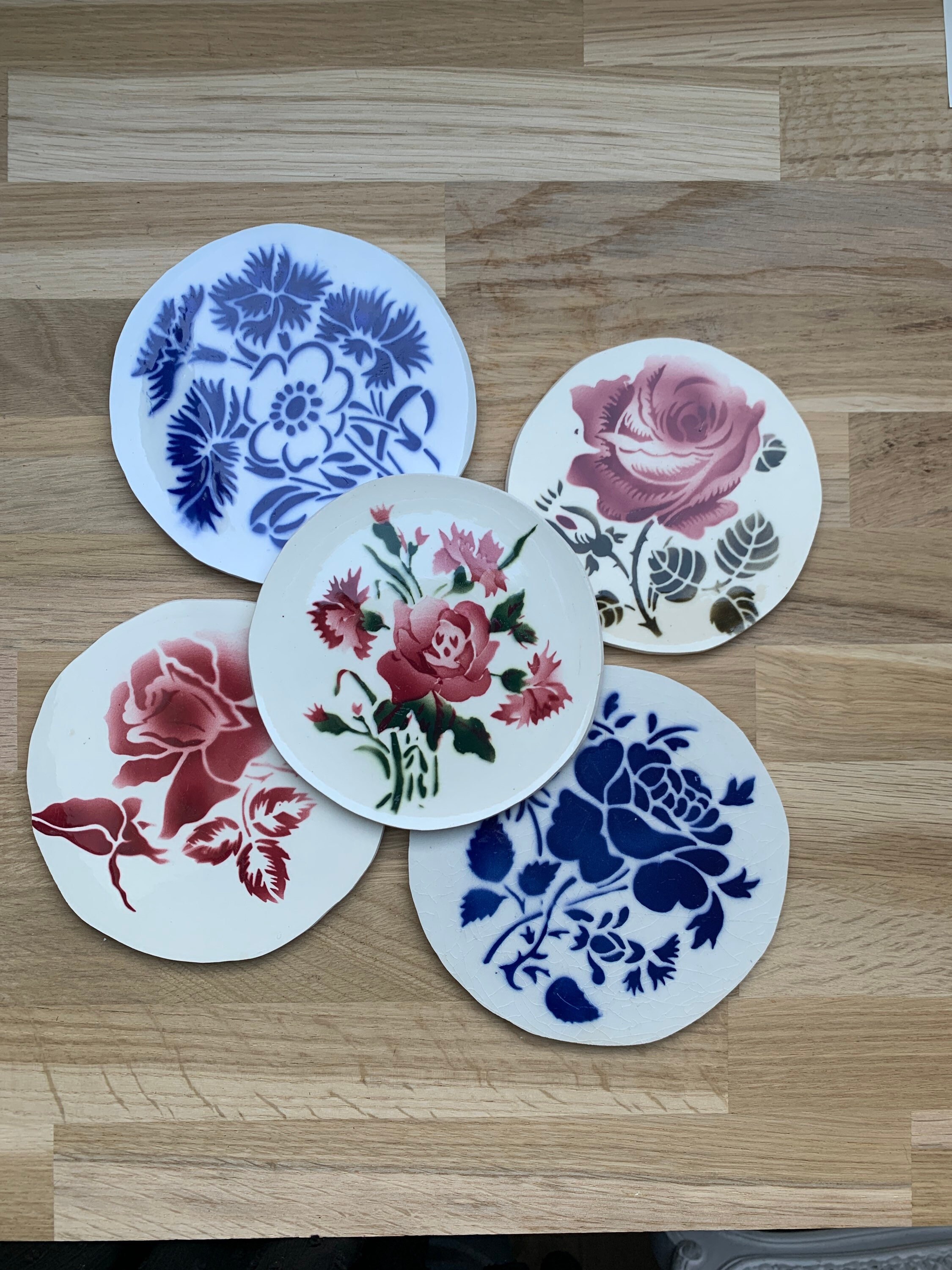 Rond de Faience Digoin Michel Badonviller Germaine Luneville, Dessous Plat ou Bouteille en Digoin,