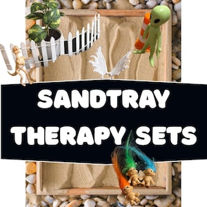 Miniatures and figures for Sand Tray therapy or counseling, scene building, Narrative. Variety of animals, plants, people, cars, home