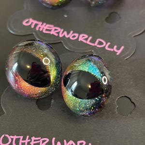 Hand Painted Dragon Amigurumi Eyes: 25mm Glitter Crochet Safety Eyes