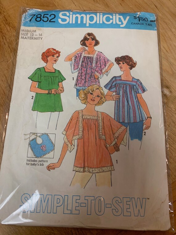 Simplicity Maternity 7852 Sewing Pattern Etsy