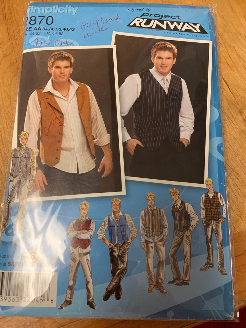 Simplicity Men 2870 Sewing Pattern image 1