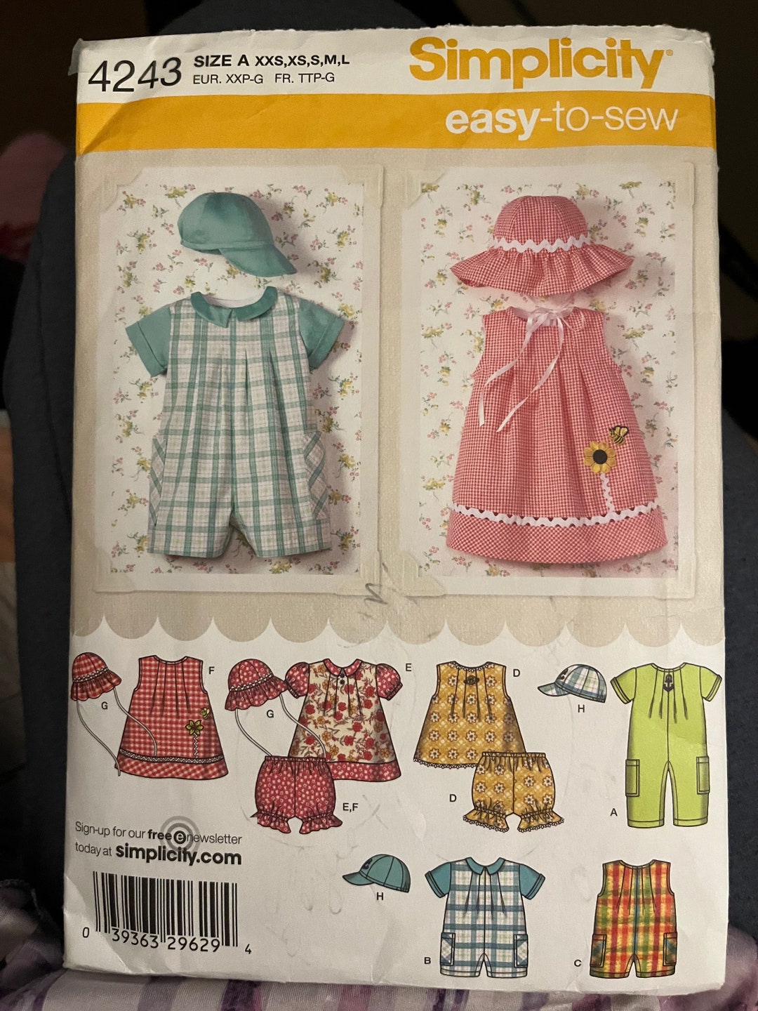 Simplicity 4243 Simplicity Baby 4243 Sewing Pattern - Etsy New Zealand