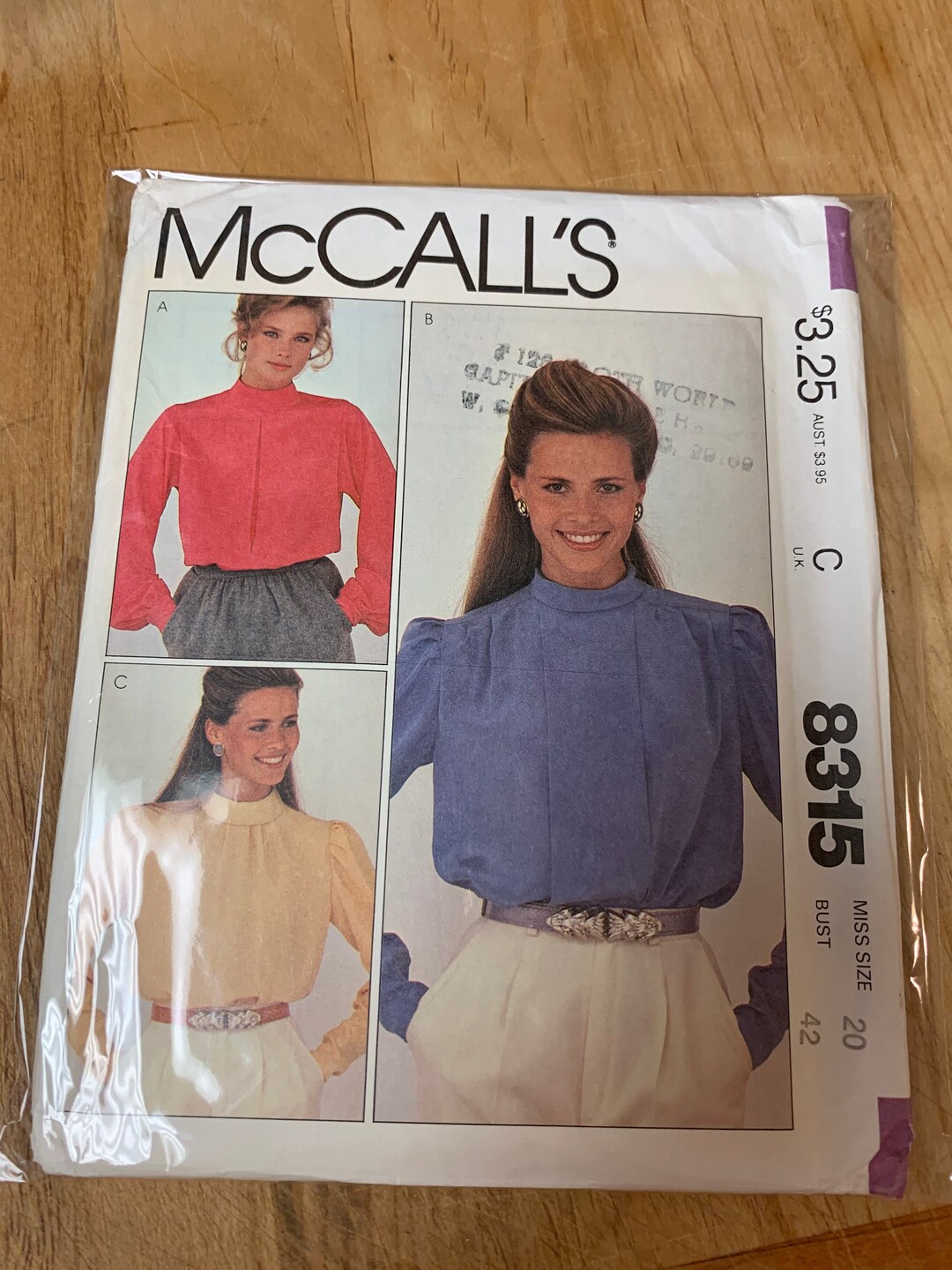 Mccall's BBW 8315 Sewing Pattern - Etsy New Zealand