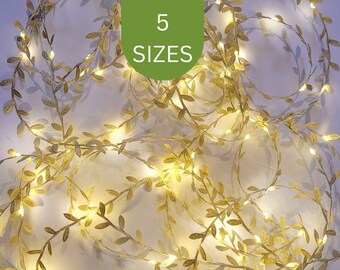 Extra Long Gold Fairy Lights - Wedding Reception Table Decor - Large LED String Lights - Golden Anniversary Party Celebration Decoration