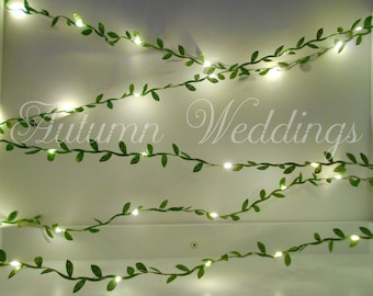 Green Leaves Fairy Lights 2-10m String Lights / Garland - Wedding Decorations - Battery Operated Operate Indoor Bedroom Weddings Decorations