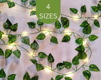 Ivy Christmas Lights Garland - Ivy Fairy Lights Pre Lit - Festive Holiday Home Christmas Decor - Seasonal Rustic Farmhouse Staircase