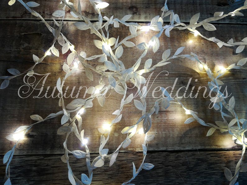 White Leaf Fairy Lights 2 10m String Wedding Decorations Battery Indoor Bedroom Garland Winter Decor