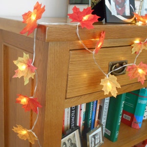 Autumn Decor Fairy Lights Autumn Leaves Wedding Decorations Fall Decor Bedroom Decor Autumn Garland Wedding image 7