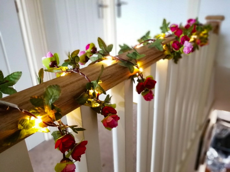 Flower Garland Fairy Lights Battery Operated String Lights Etsy