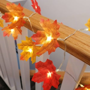 Autumn Decor Fairy Lights Autumn Leaves Wedding Decorations Fall Decor Bedroom Decor Autumn Garland Wedding image 4