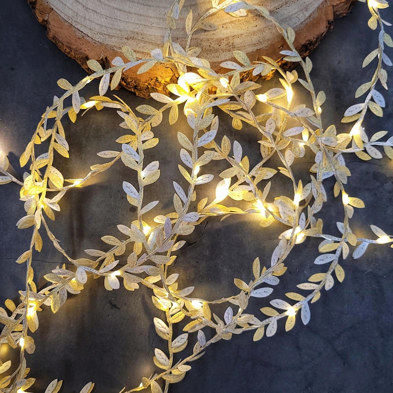 Rustic Copper Table Top Champagne Leaf Garland - Etsy UK