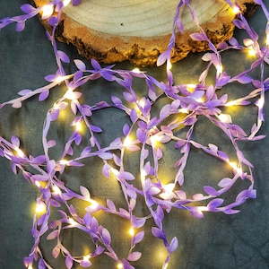 Pastel Lilac Fairy Lights - Lavender Wedding Table Decor - Reception Lighting Decoration - Purple Lit Garland - Boho Bedroom String Lights