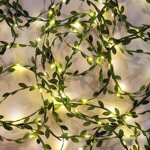 Extra Long Green Leaf Fairy Lights Boho Bedroom Decor Rustic Wedding ...