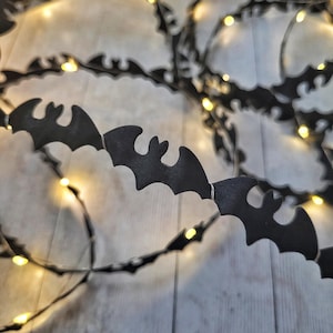 Black Bat Fairy Lights - Halloween Home Decor - Gothic Wedding Table Decor Garland - Dark Witchy Bedroom - Spooky Bats Party String Lights