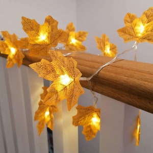 Autumn Decor Fairy Lights 1-5m - Autumn Leaves Wedding Decorations - Fall Decor String Lights - Autumn Garland Wedding Decor Thanksgiving