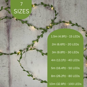 Green Leaf Fairy Lights Boho Bedroom Decor Rustic Wedding Table Decor Garland LED String Lights Home Decor Faux Woodland Vine image 2