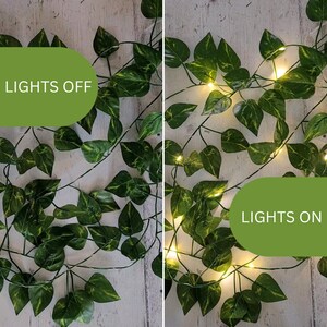 Ivy Fairy Lights Ivy Garland Bedroom Decor Rustic Wedding Decor Boho Home Decor Leaf Wedding Table Decor Reception String Lights image 4