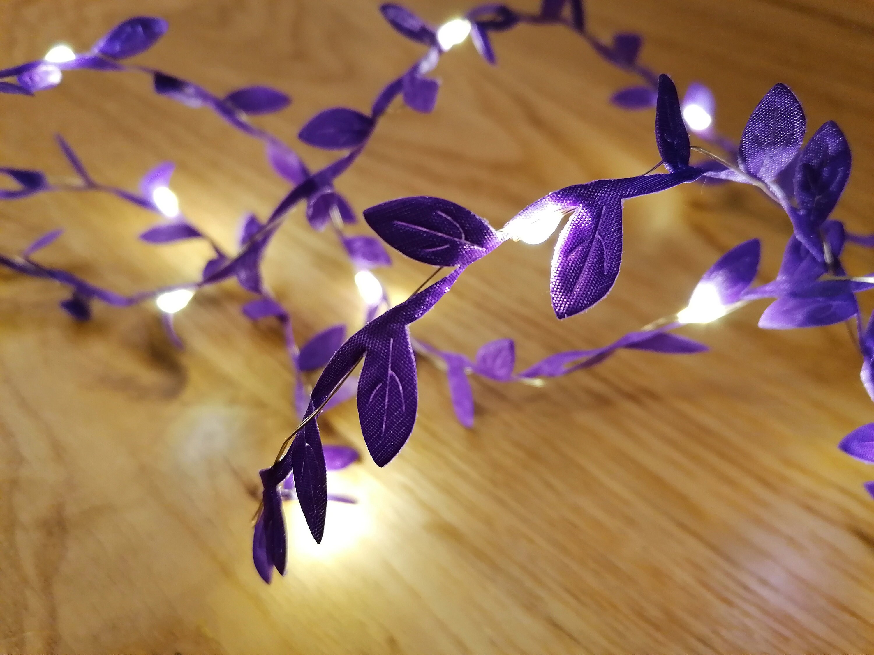 Purple Fairy Lights String Lights Purple Leaf Decoration Etsy