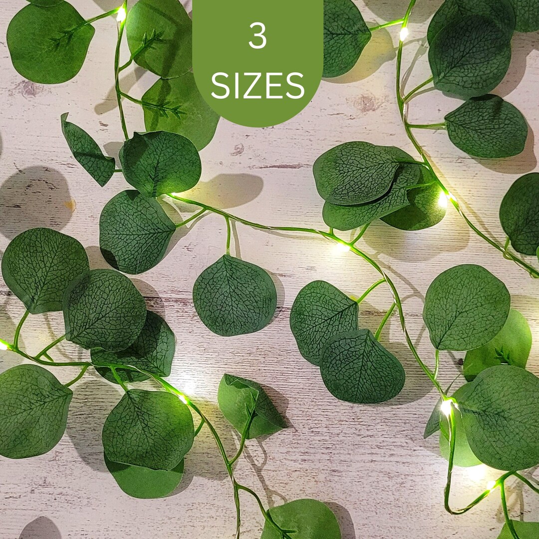 Eucalyptus Fairy Lights Leaf Garland Bedroom Decor Rustic Wedding Table